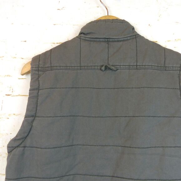 Union SEA WA Vest Mens S Gray Quilted Puffer Button Buffalo Plaid Flannel Lined - Picture 9 of 14